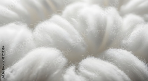 Close-up of fluffy white cotton material.
