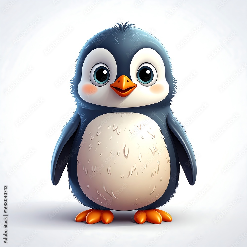 Obraz premium Cute cartoon penguin illustration