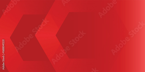 Abstract hexagon rendering of red abstract glass background