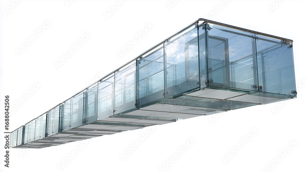 Fototapeta premium Glass walkway with transparent background