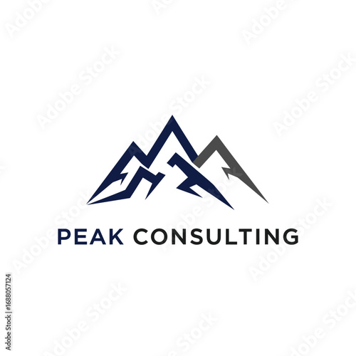 Peak mountain consulting, logo design illustration