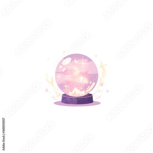 glass mystic ball with background white