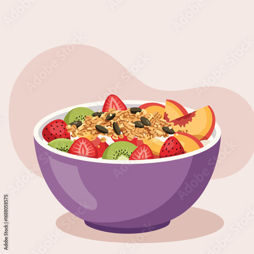 muesli with strawberries