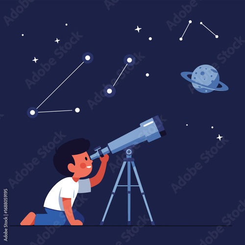 man with telescope