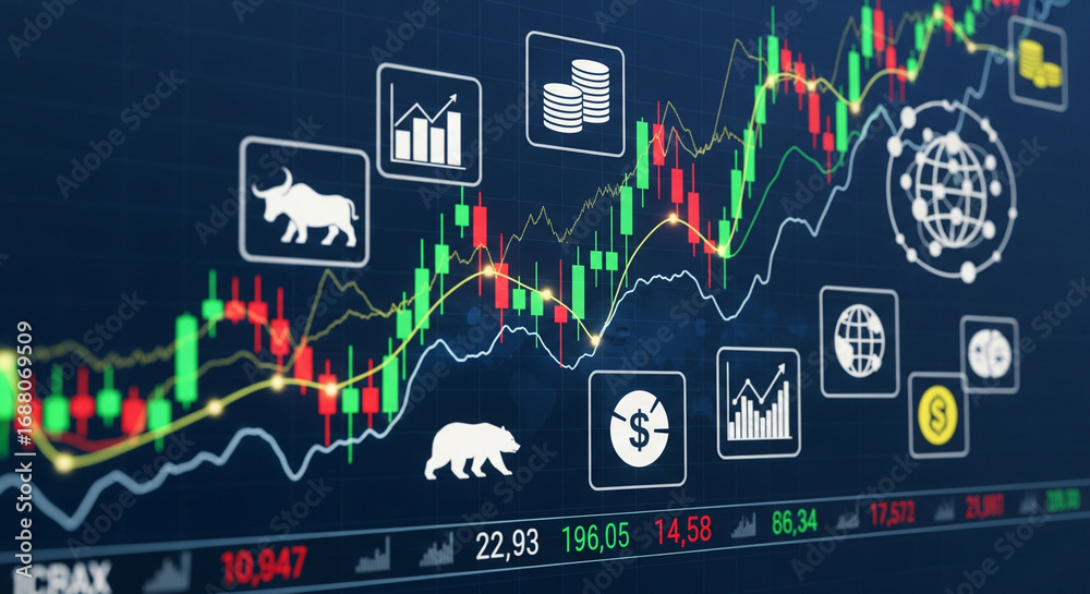 Obraz premium stock market graph