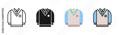 School Uniform Icon Pack In Multiple Styles