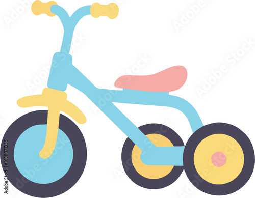 Charming childrens toy tricycle with pastel colors