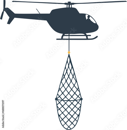 Chopper hoists net load aloft