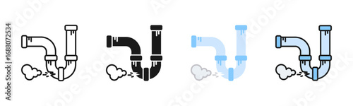 Corroded Pipes Icon Pack In Multiple Styles
