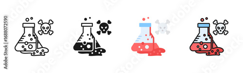 Contaminated Lab Equipment Icon Pack In Multiple Styles
