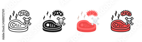 Contaminated Meat Icon Pack In Multiple Styles