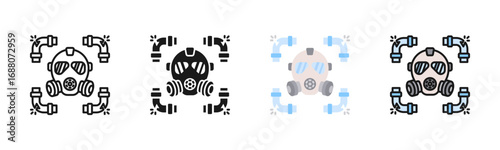 Toxic Gas Leak Icon Pack In Multiple Styles