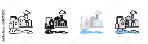 Industrial Waste Icon Pack In Multiple Styles