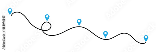 location map path distance icon, one place to another location icon, pinpoint, map search, route, navigator icon isolated one transparent background, map pointer icon.
