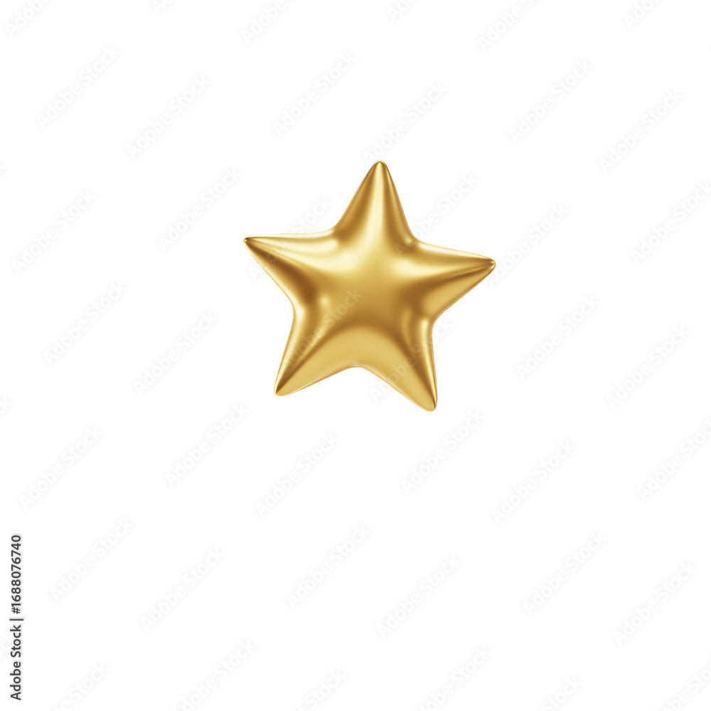 Fototapeta premium Isolated Golden Star Illustration On Transparent Background For Design