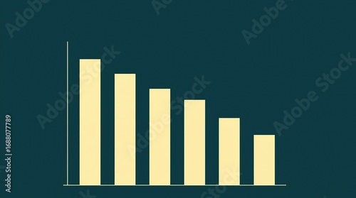 Bar graph with data decline, and chart.