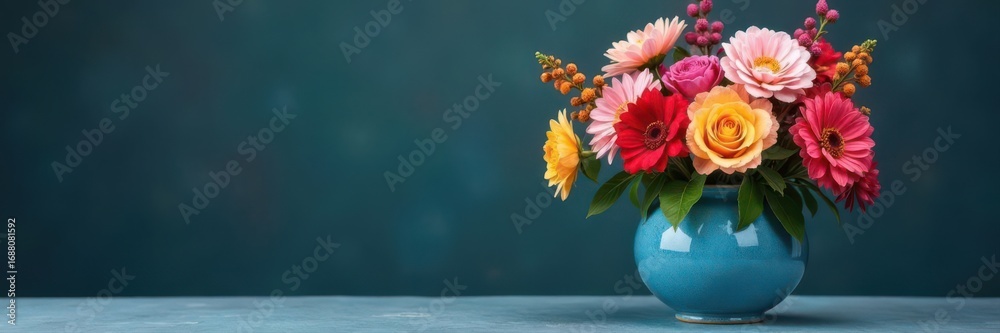 custom made wallpaper toronto digitalA stunning blue ceramic vase filled with a colorful flower arrangement , vase, nature, spring