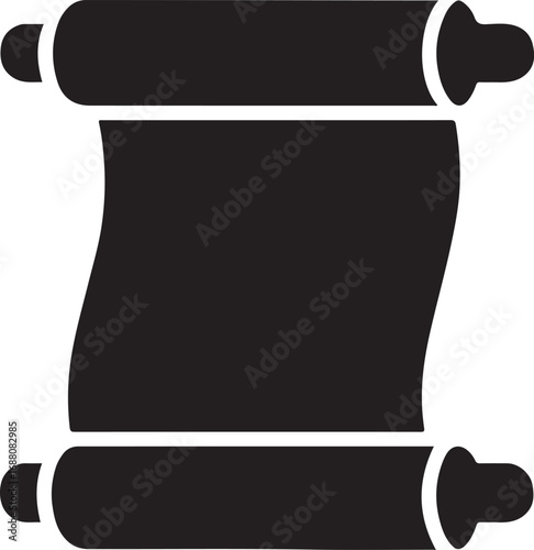 Stylized black and white image of a rolled up sheet or tarp