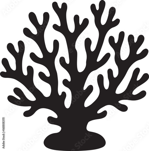 seaweed silhouette vector with white background