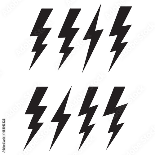 a set of Lightning bolt icon. Flash symbol, thunderbolt, blitz lightnings strike sign vector