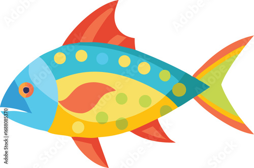 An icon of a simple sunfish with bright colors, symbolizing freshwater fish, fishing, and vibrancy. Perfect for fishing, nature, or outdoor themes.
