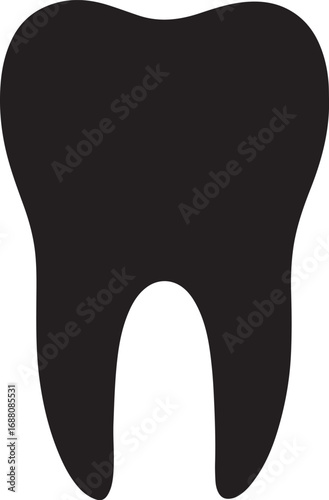 Molar tooth silhouette vector illustration for dental healthcare and orthodontics design