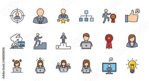 Visual representation of professional achievements talent management and career growth concepts