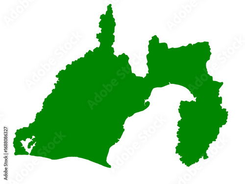 静岡県の地図（グリーン）