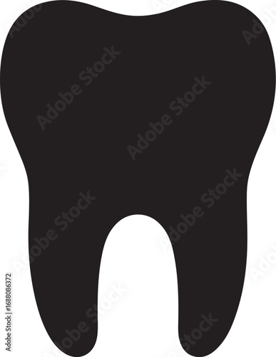 Molar tooth silhouette vector illustration for dental healthcare and orthodontics design