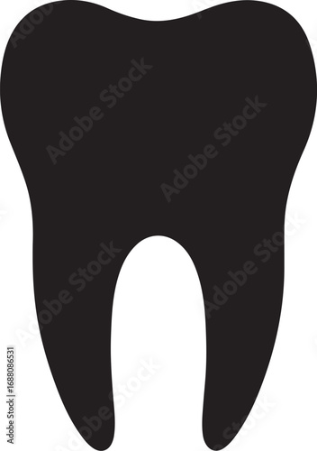 Molar tooth silhouette vector illustration for dental healthcare and orthodontics design