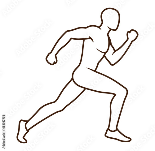 Vector illustration of a running man silhouette isolated on a clean white background