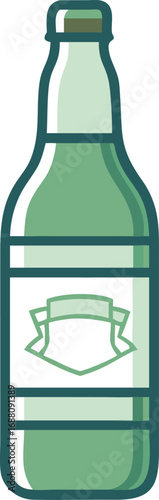 A vector art illustration of a bottle of pilsner, symbolizing lager beer, refreshment, and casual drinking. Ideal for beverage menus or brewery projects.