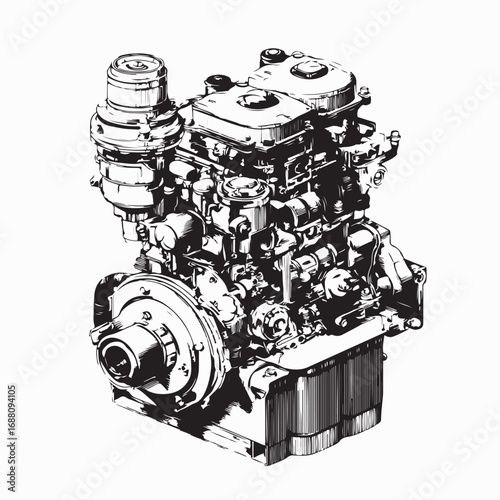 diesel engine vector