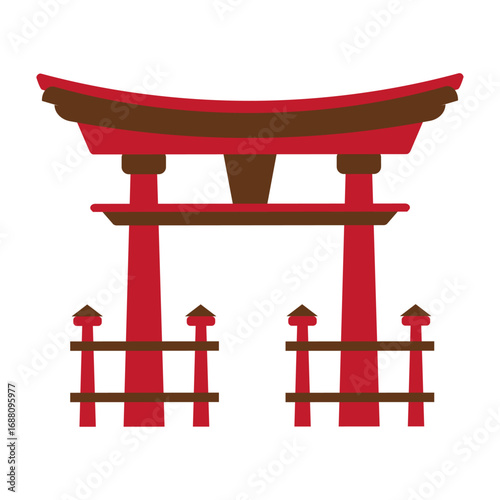 Japanese Torii Gate Illustration - Symbol of Transition and Sacred Space