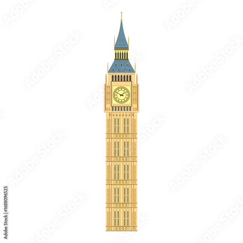 Big Ben Illustration Architectural Landmark of London City