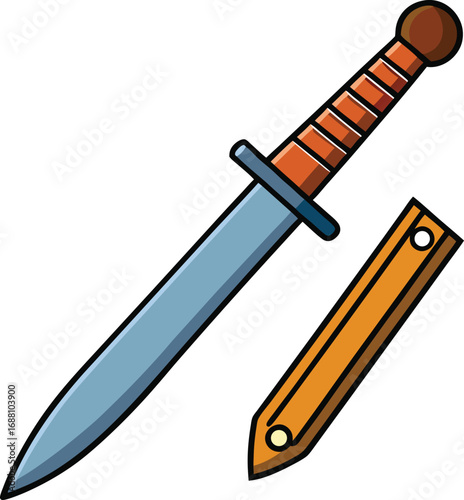 Knife And Sheath Vector
