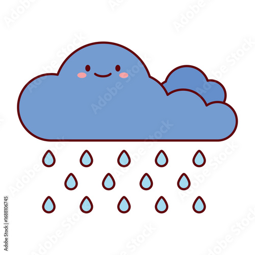 Rain Cloud Flat Vector Set
