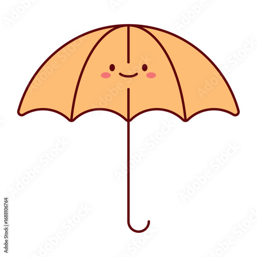 Flat Beach Umbrella Vacation Icon