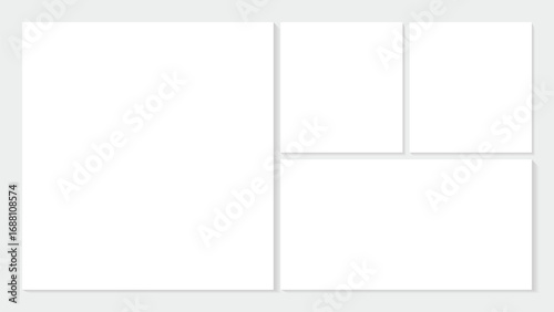 Moodboard template. Photo collage grid. Vector. Mood board design. Mosaic frame banner. Photography album layout.