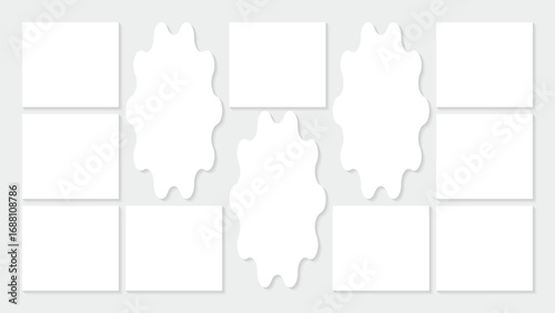 Moodboard template. Photo collage grid. Vector. Mood board design. Mosaic frame banner. Photography album layout.