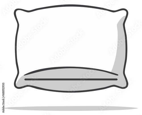 Simple Line Drawing of a Comfortable Soft Pillow for Sleep or Rest