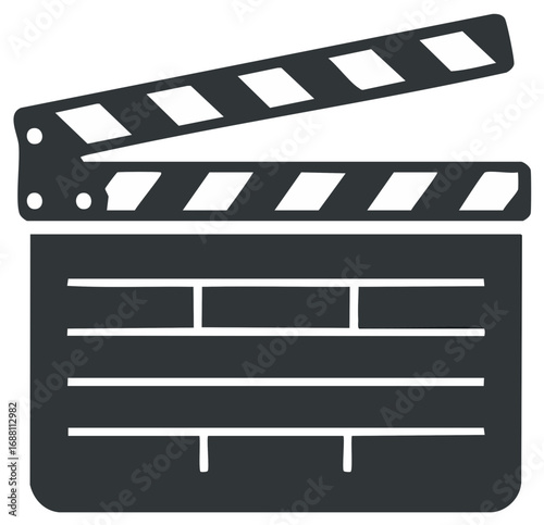 Classic Film Clapperboard with Open Clapsticks for Movie Production