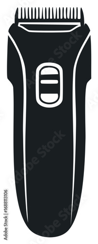 Electric hair trimmer silhouette design for grooming needs barber tool flat vector isolated