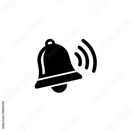 ringing bell notification alert symbol with sound waves