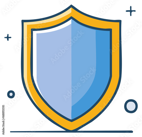Free Download Gold Bordered Shield Icon Protection and Security Concept Design Element - GFXLoad