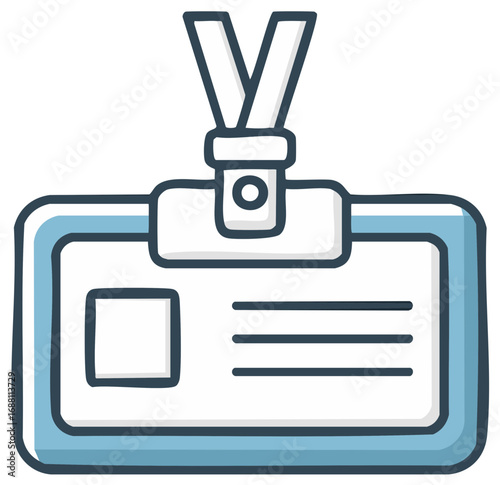 Illustration of a lanyard identification badge card for staff members and event attendees