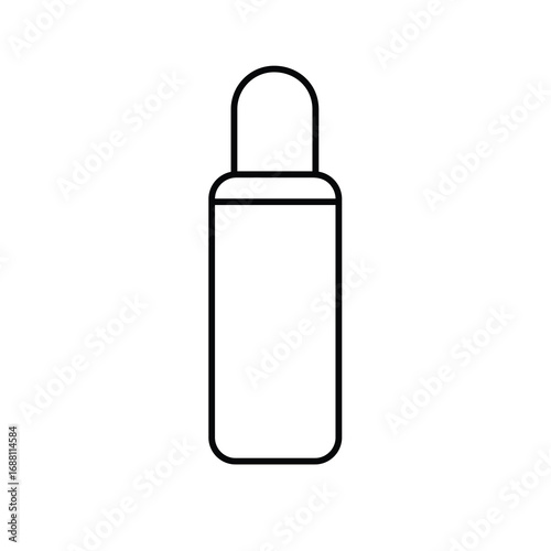 Skincare bottle line drawing, beauty product container line art, skincare icon, vector illustration
