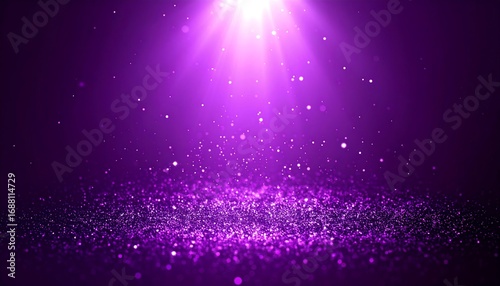 Purple spotlight effect with glittery particles