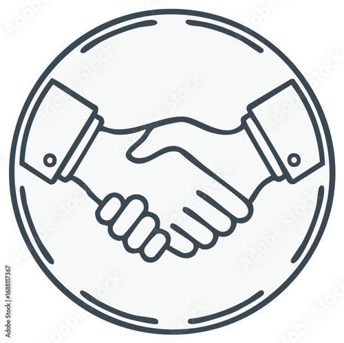 Professional business handshake agreement icon teamwork cooperation deal concept vector illustration