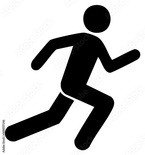 Simple Black Silhouette Icon of a Running Person Running Sports and Athletics Figure